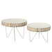 J-Line Set van 2 tafels Ying Hout Metaal Wit