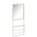 J-Line Hangrek Met Spiegel Metaal/Glas Wit