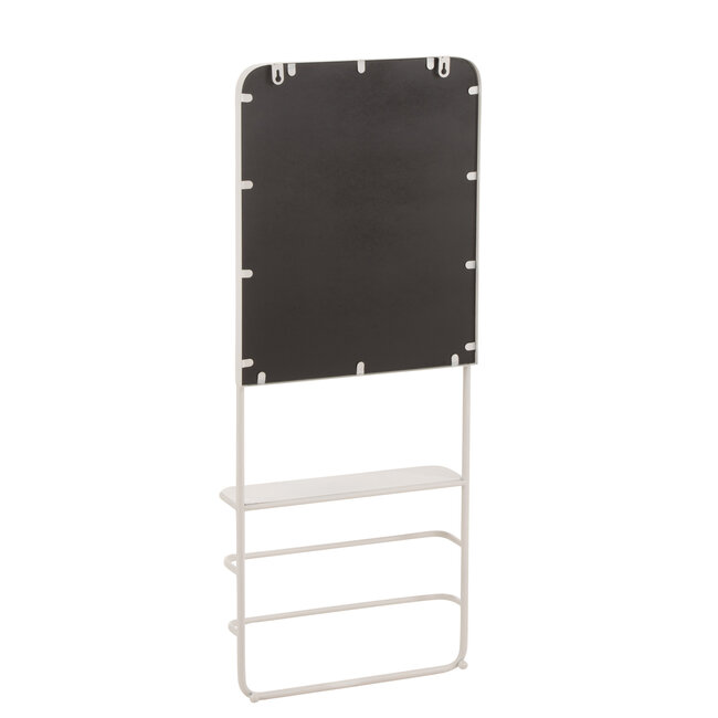 J-Line Hangrek Met Spiegel Metaal/Glas Wit
