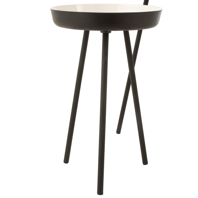 J-Line Set Van 3 Bijzettafels Metaal Zwart/Wit