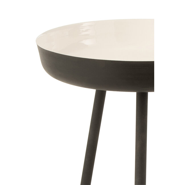 J-Line Set Van 3 Bijzettafels Metaal Zwart/Wit