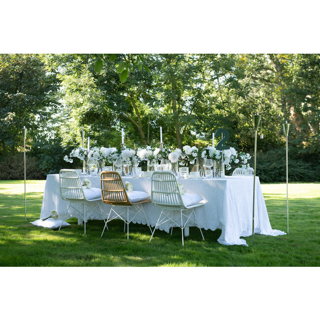 J-Line Tafelkleed Mia Kant Katoen Wit