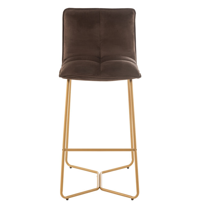 J-Line Barstoel Pierre Metaal/Textiel Donkerbruin