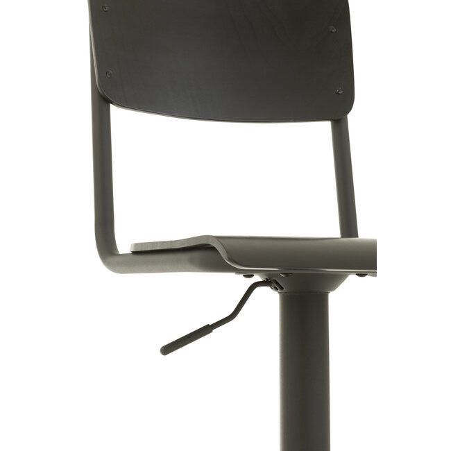 J-Line Barkruk Hout/Metaal Zwart