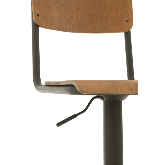 J-Line Barkruk Hout/Metaal Bruin