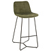 J-Line Barstoel Laurent Metaal/Textiel Groen