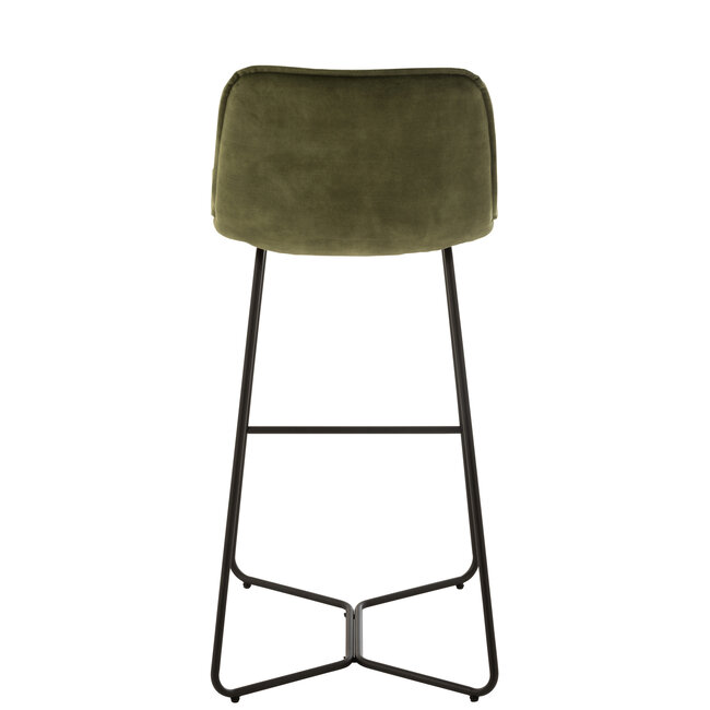 J-Line Barstoel Laurent Metaal/Textiel Groen