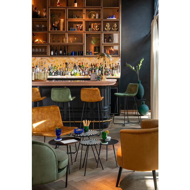 J-Line Barstoel Laurent Metaal/Textiel Groen