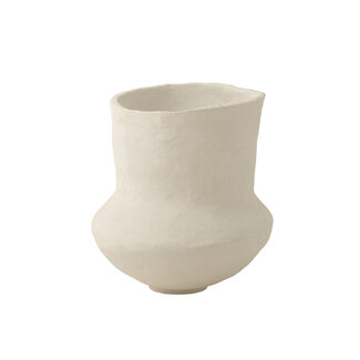 J-Line Pot archaïsch papier-maché wit