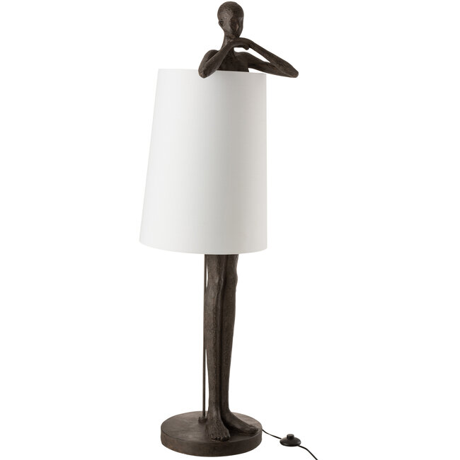 J-Line Lamp Man Poly Bruin/Wit