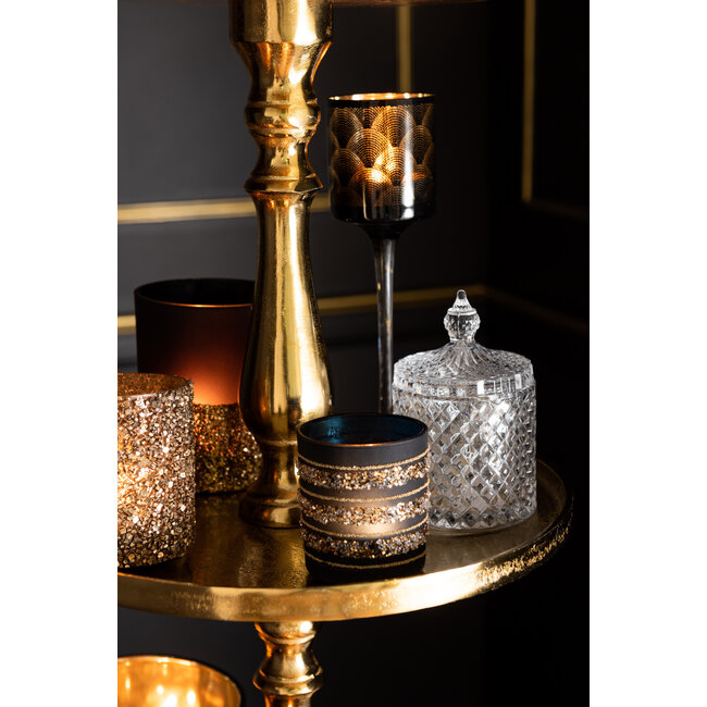 J-Line Dienblad 5 Niveaus Rond Aluminium Goud