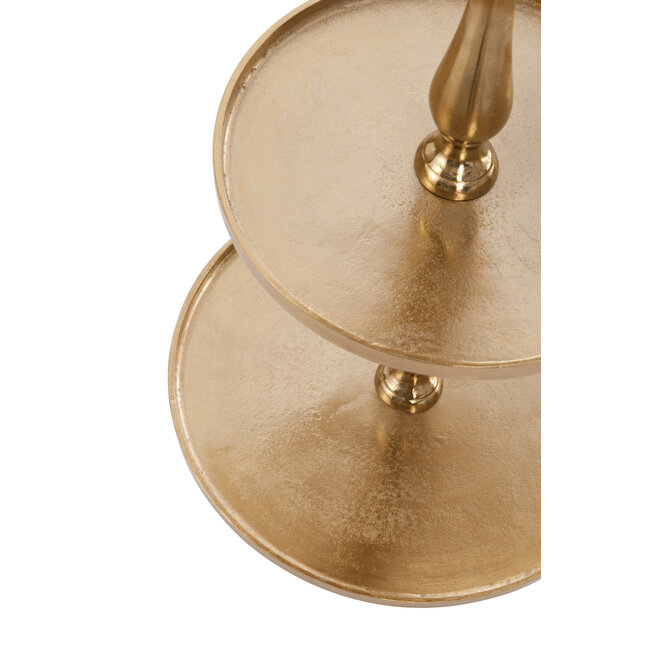 J-Line Dienblad 3 Niveaus Rond Aluminium Goud