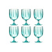 J-Line Doos Met 6 Stuks Wijnglas Kunststof Blauw