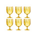 J-Line Doos Met 6 Stuks Wijnglas Kunststof Geel