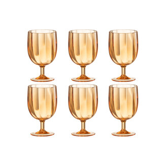 J-Line Doos Met 6 Stuks Wijnglas Kunststof Oranje