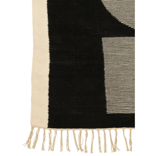 J-Line Tapijt Tokyo Poly Wit/Zwart