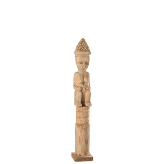 J-Line Afrikaans figuur staand hout naturel medium