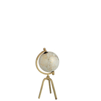 J-Line Globe Statief Ijzer/Plastic Goud/Wit Klein