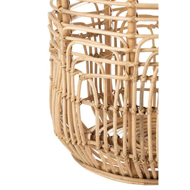 J-Line  2 bijzettafels rotan naturel 48 x 52 cm hoog.