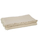 J-Line Geruite franjes katoenen mousseline lichtbeige