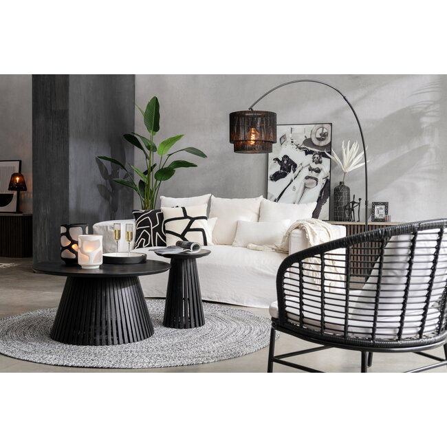 J-Line Tafel zwart hout  80 cm breed 39 cm hoog