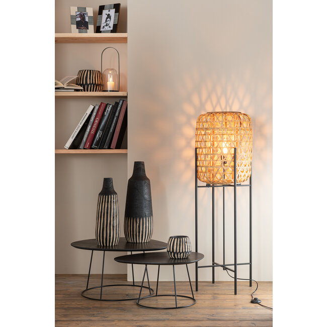 J-Line Tafel ovaal hout-metaal 60 x 30 cm hoog