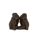J-Line Koppel Olifant Poly Donkerbruin Groot