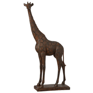 J-Line Groot beeld giraf bruin 81 cm polystone