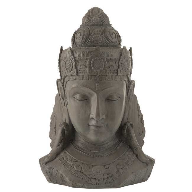 J-Line Groot boeddha beeld grijs 83 cm hoog