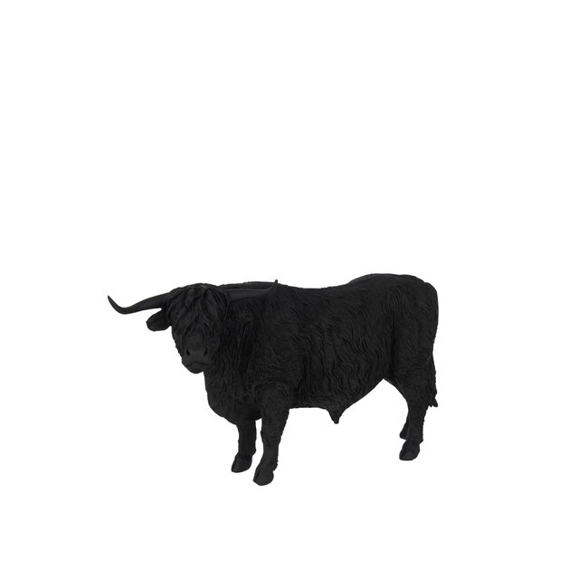 J-Line Beeld van een buffel polystone zwart 35 cm