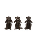 J-Line Set van 3 aapjes horen zien en zwijgen 24 cm hoog