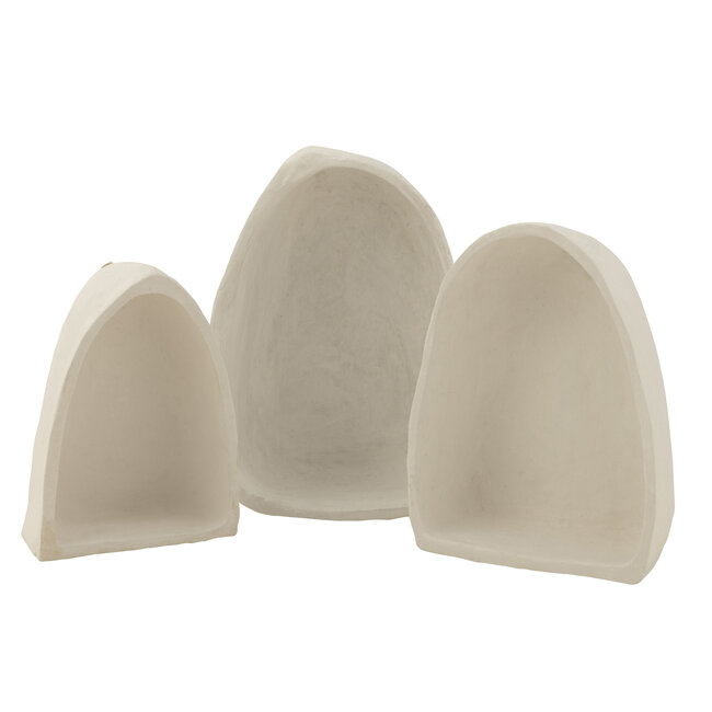 J-Line Set van 3 wandrekken papier-maché wit