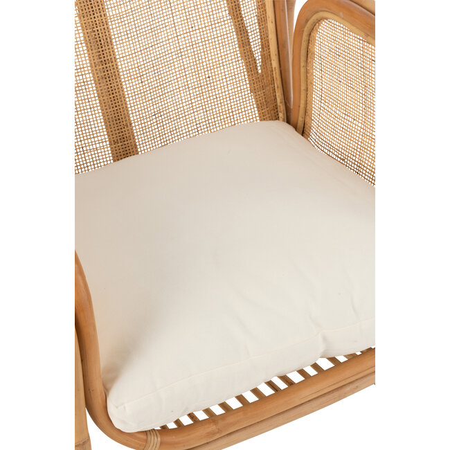 J-Line Wandklok Wonder Rotan Naturel/Wit 40cm