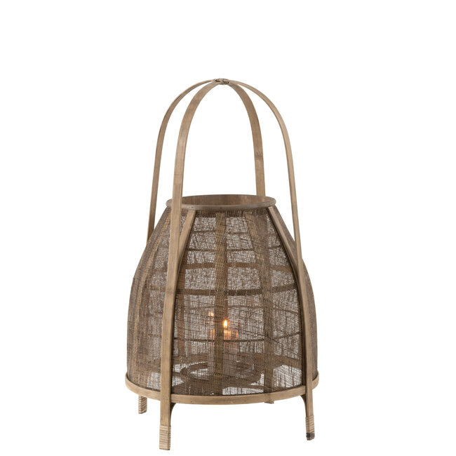 J-Line Decoratie Hoofd Teakhout/Cement Wit/Natuurlijk