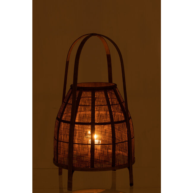 J-Line Decoratie Hoofd Teakhout/Cement Wit/Natuurlijk