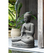 J-Line Grote Boeddha Namaste cement zwart 100x70x50cm