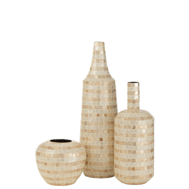 J-Line Vaas Lange Schelpen/Bamboe