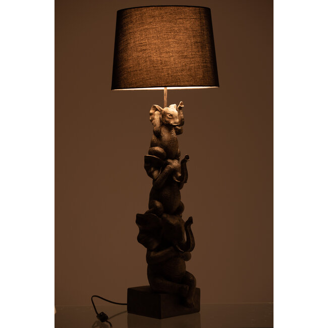 J-Line Lamp 3 Olifanten Polyresin Bruin