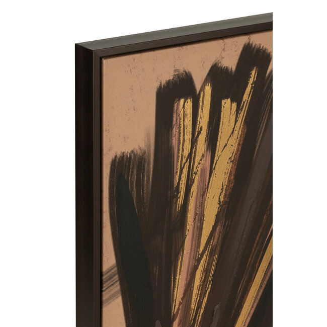 J-Line Frame Afrikaanse Vrouw Strepen Hout/Canvas Bruin/Zwart