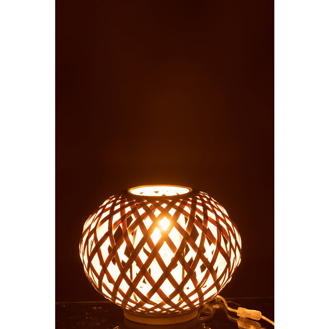 J-Line Tafellamp Bamboe Wit