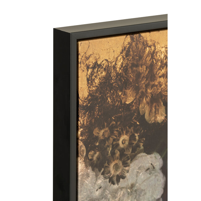 J-Line Frame Vrouw Bloemen Canvas/Houtmix