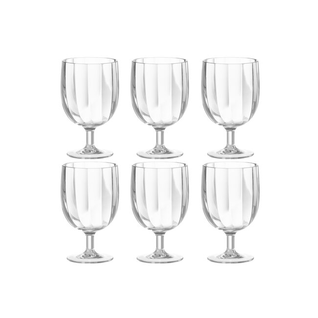 J-Line Doos Met 6 Stuks Wijnglas Kunststof Transparant
