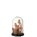 J-Line Stolp 3 Vogels+Veren Glas Roze/Bordeaux