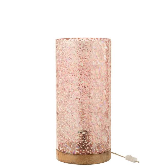 J-Line Lamp Tafel Mozaïek Glas Roze Groot