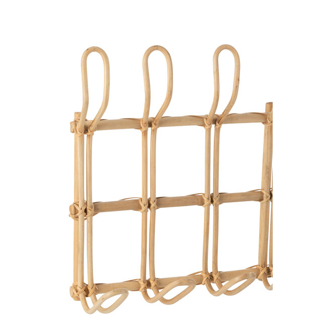 J-Line Kapstok Ellen 6 Haken Rotan Naturel
