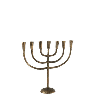 J-Line Kandelaar Menorah Aluminium Brons