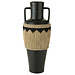 J-Line Vaaspatroon+Handvatten Terracota/Zeegras Zwart/Natuurlijk