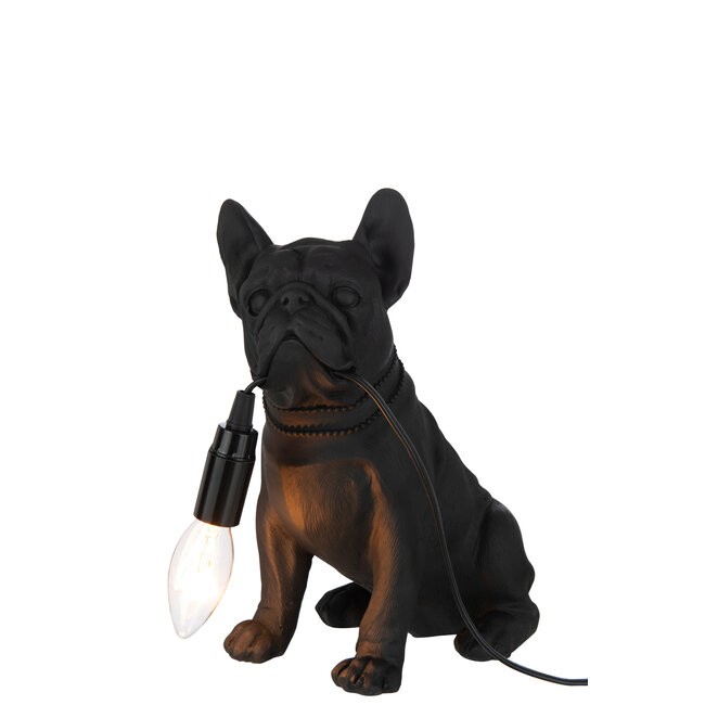 J-Line Lamp Bulldog Poly Zwart