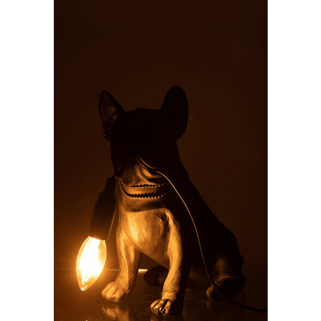 J-Line Lamp Bulldog Poly Zwart
