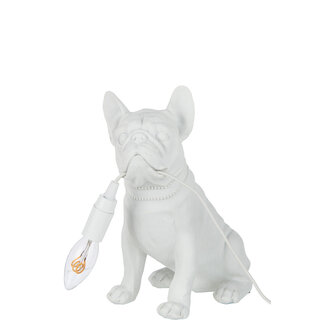 J-Line Lamp Bulldog Poly Wit